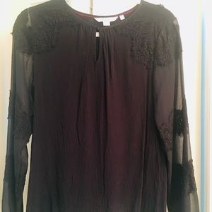 Sheer-sleeved elegant top